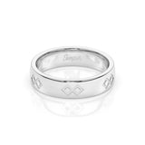 Anillo Semper Fidelis de oro blanco macizo de 18 quilates