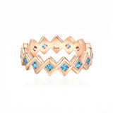 Semper Invicta Blue Topaz Ring Rose Gold