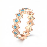 Semper Invicta Blue Topaz Ring Rose Gold