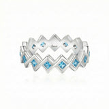 Semper Invicta Blue Topaz Ring White Gold