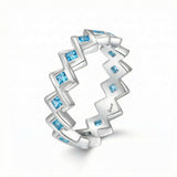 Semper Invicta Blue Topaz Ring White Gold