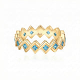 Semper Invicta Blue Topaz Ring Yellow Gold
