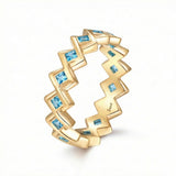 Semper Invicta Blue Topaz Ring Yellow Gold