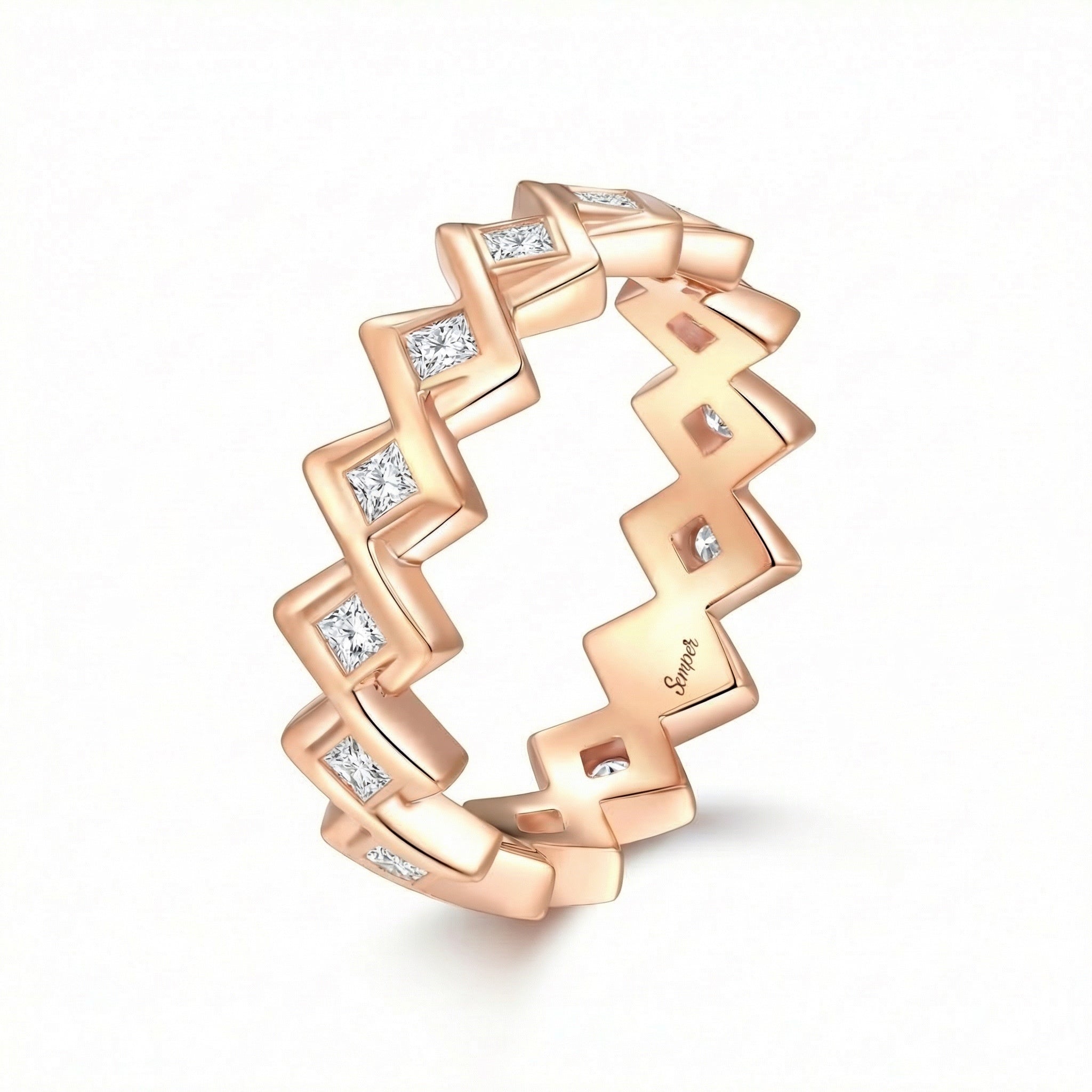 Semper Invicta Diamond Ring Rose Gold
