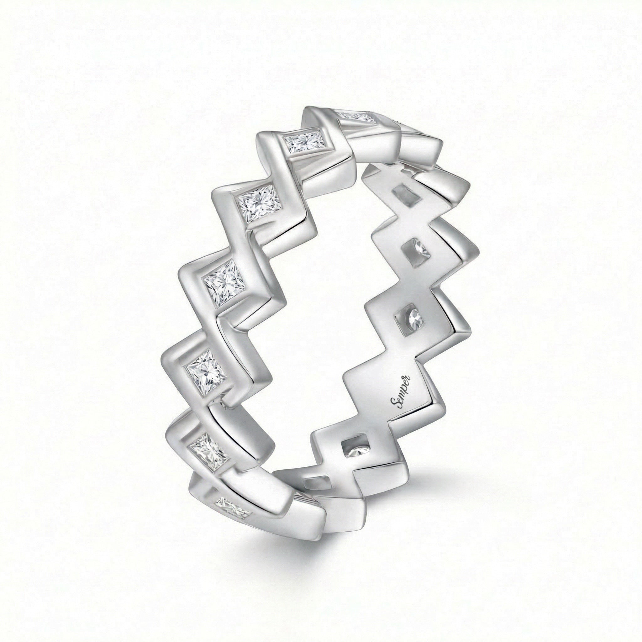 Semper Invicta Diamond Ring White Gold