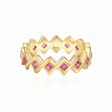 Semper Invicta Pink Tourmaline Ring Yellow Gold