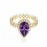 Semper Invicta Rising Amethyst Ring Yellow Gold