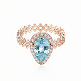 Semper Invicta Rising Aquamarine Ring Rose Gold