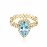 Semper Invicta Rising Aquamarine Ring Yellow Gold