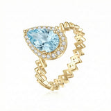 Semper Invicta Rising Aquamarine Ring Yellow Gold