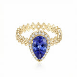 Semper Invicta Rising Tanzanite Ring Yellow Gold