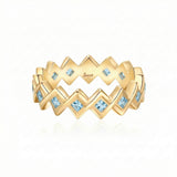 Semper Invicta Aquamarine Ring Yellow Gold