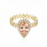 Semper Invicta Rising Morganite Ring Yellow Gold