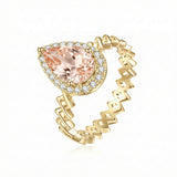 Semper Invicta Rising Morganite Ring Yellow Gold